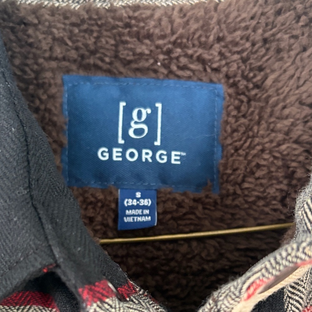George Men's Checkered Barn Jacket - Black, Gray, Red and Cream - Picture 2 of 6